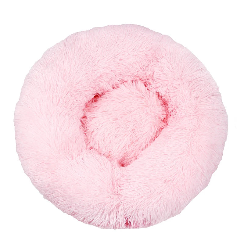 Round Plush Pet Bed — Cat & Dog Cave Bed, Ultra-Soft Winter Warm