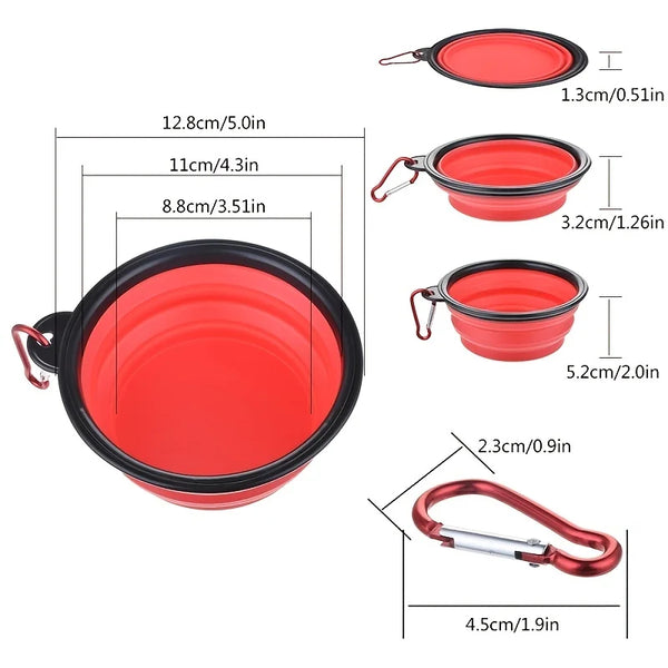 Collapsible Silicone Travel Bowl — Portable Pet Food & Water Bowl