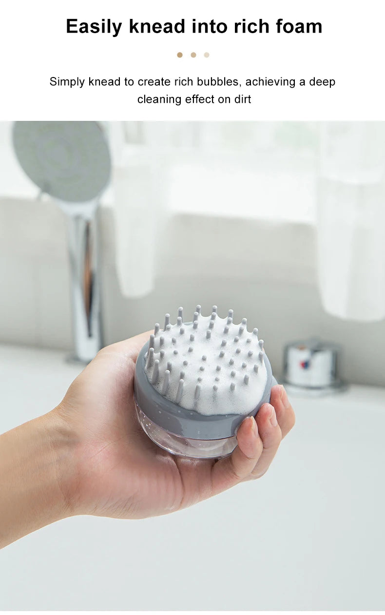 Silicone Bath Brush with Shampoo Dispenser — Grooming Massage Brush