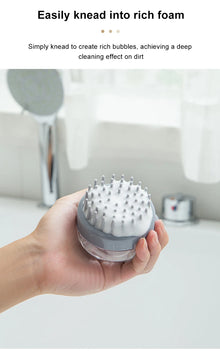 Silicone Bath Brush with Shampoo Dispenser — Grooming Massage Brush