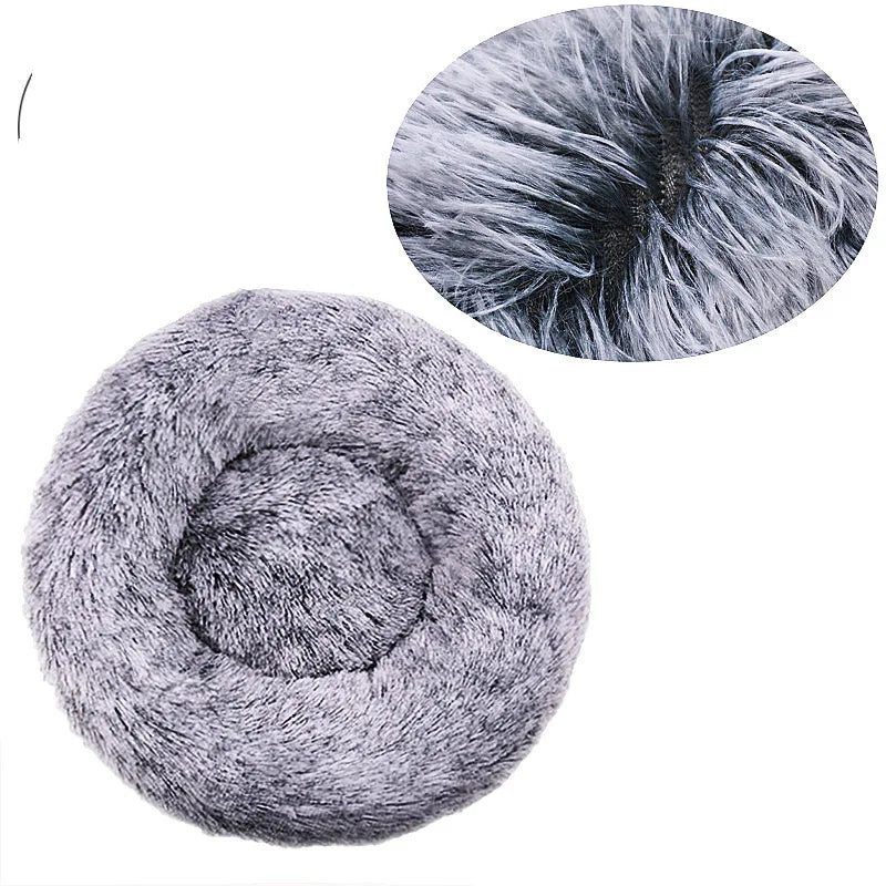 Round Plush Dog Bed – Deep Cushioned Nest for Medium & Large Dogs