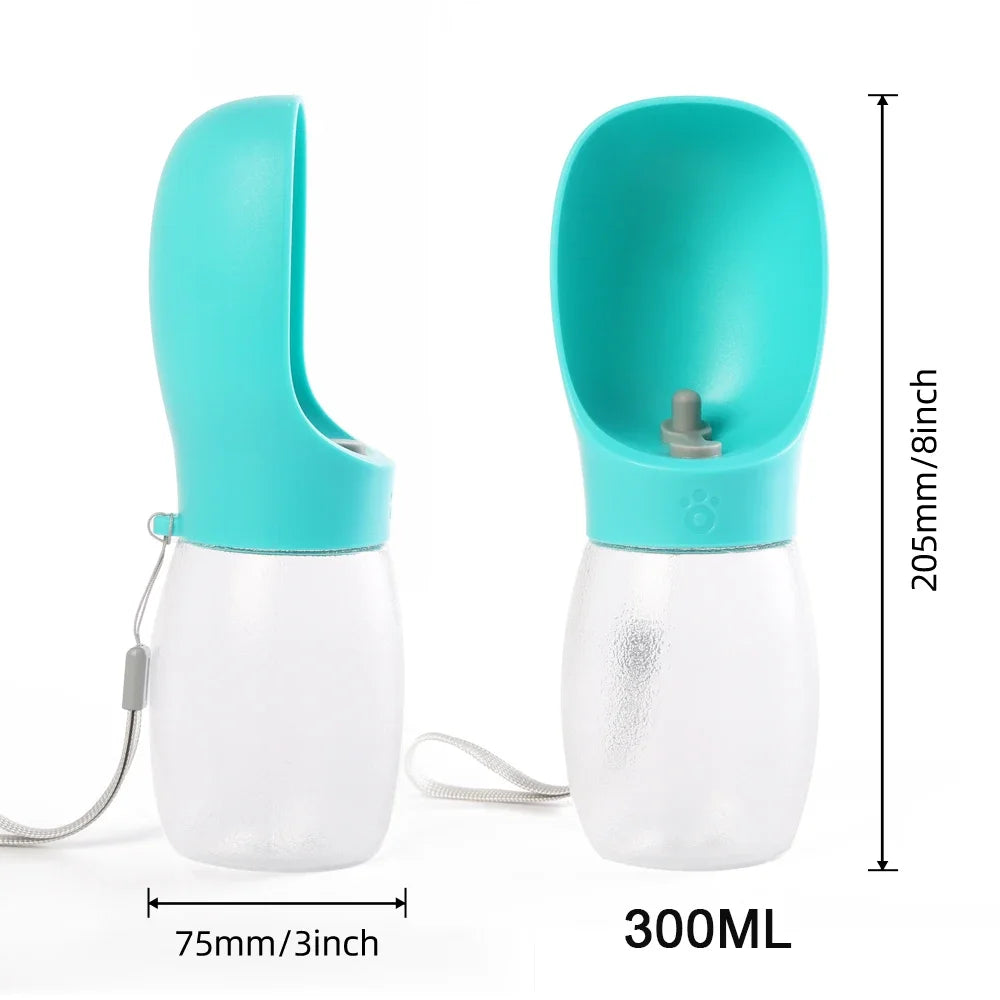 Portable Pet Water Bottle — 300ml Leak-Proof Drinking Bowl for Walks