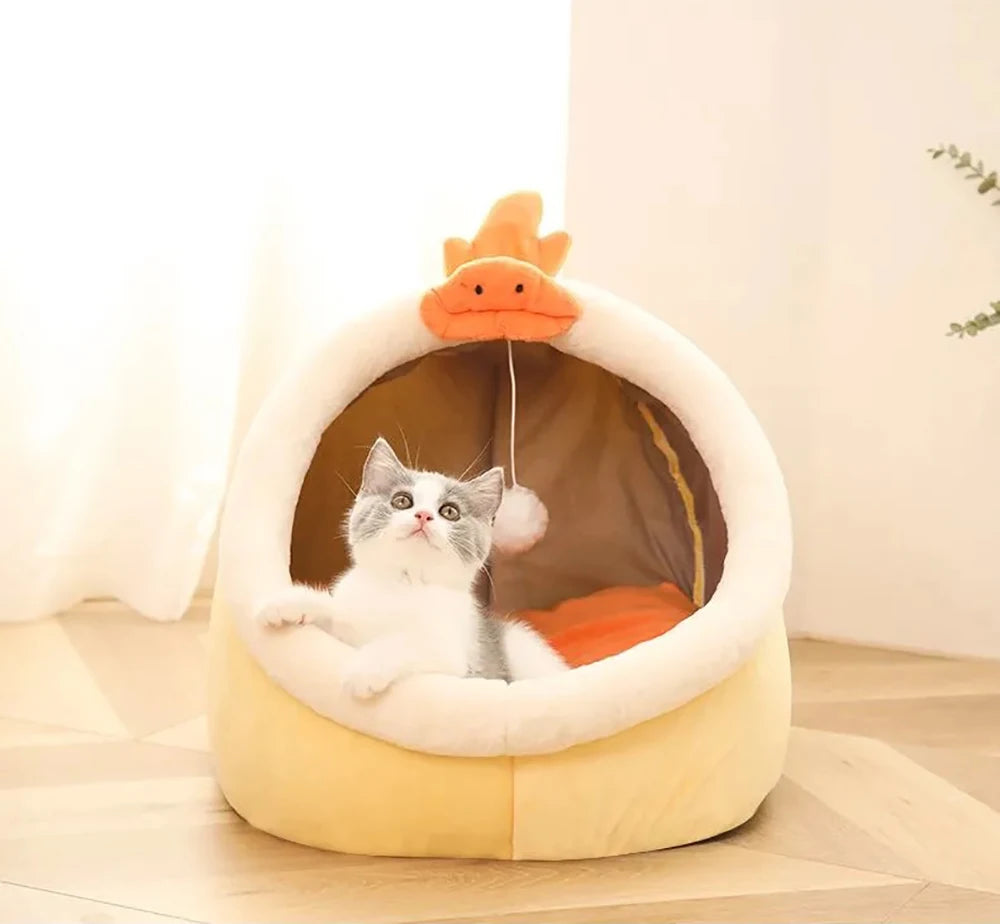 Snug Cave Pet Tent – Self-Warming Bed for Cats & Small Dogs