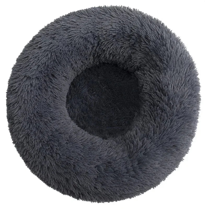 Round Plush Dog Bed – Deep Cushioned Nest for Medium & Large Dogs