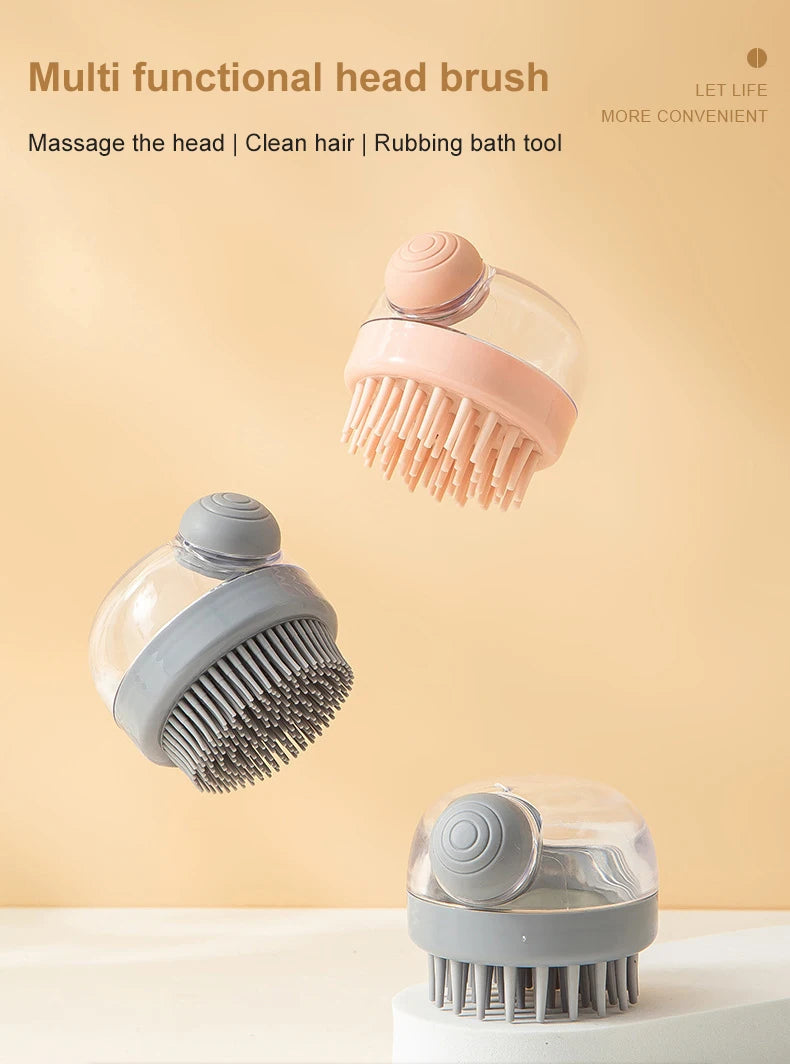 Silicone Bath Brush with Shampoo Dispenser — Grooming Massage Brush