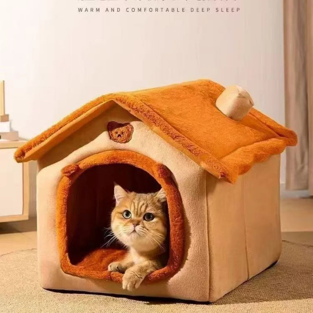 All-Season Dog House Bed – Removable, Washable Enclosed Bed