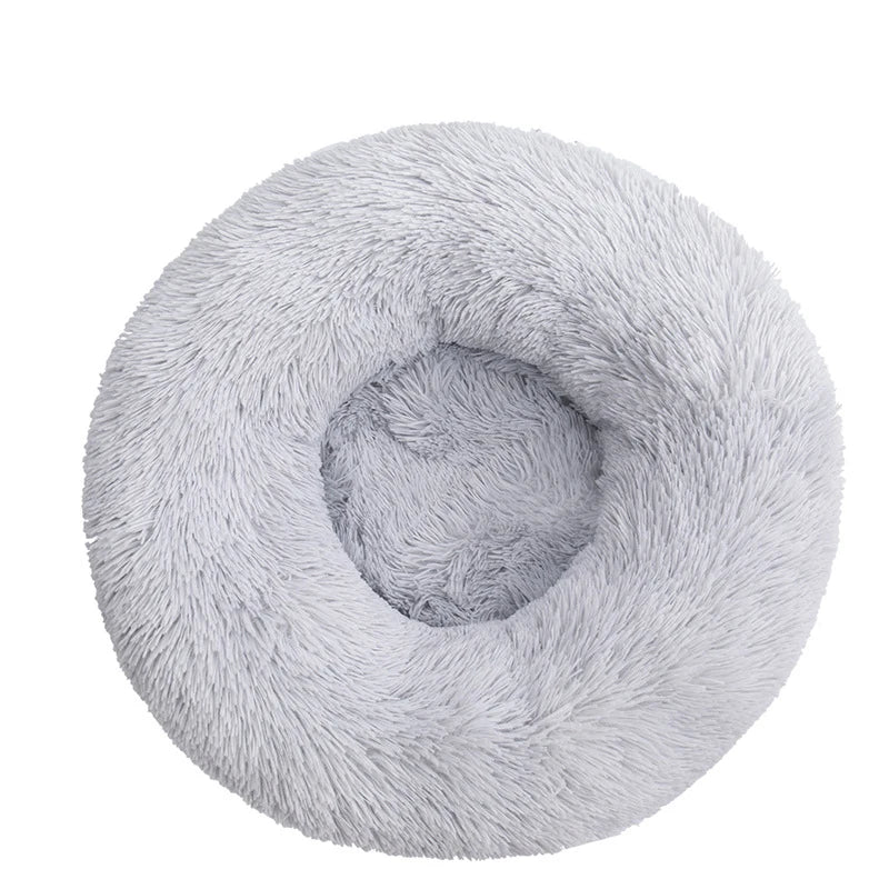 Round Plush Pet Bed — Cat & Dog Cave Bed, Ultra-Soft Winter Warm