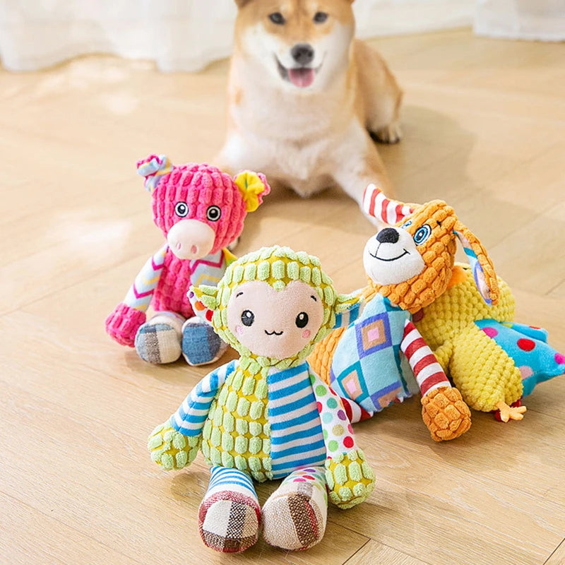 Squeaky Plush Puzzle Toy — Bite-Resistant Chew Toy for Dogs & Cats