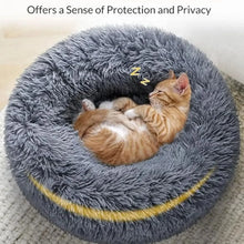 Round Plush Dog Bed – Deep Cushioned Nest for Medium & Large Dogs