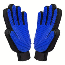 2-in-1 Pet Grooming Gloves Set–Silicone Massage & Hair Removal Gloves for Dogs&Cats,Deshedding Glove Brush for Bathing & Bonding